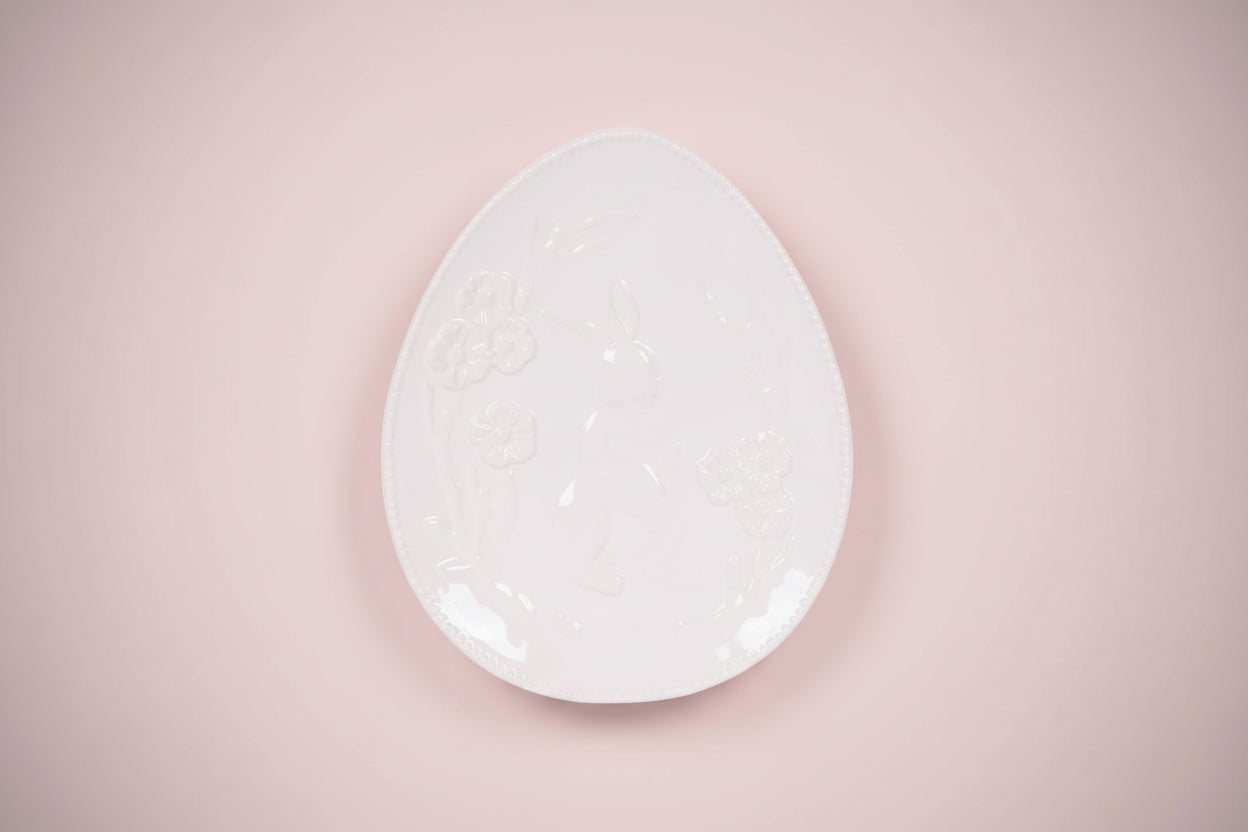 WHITE BUNNY BLOSSOM EGG PLATE - Pure Apotheca