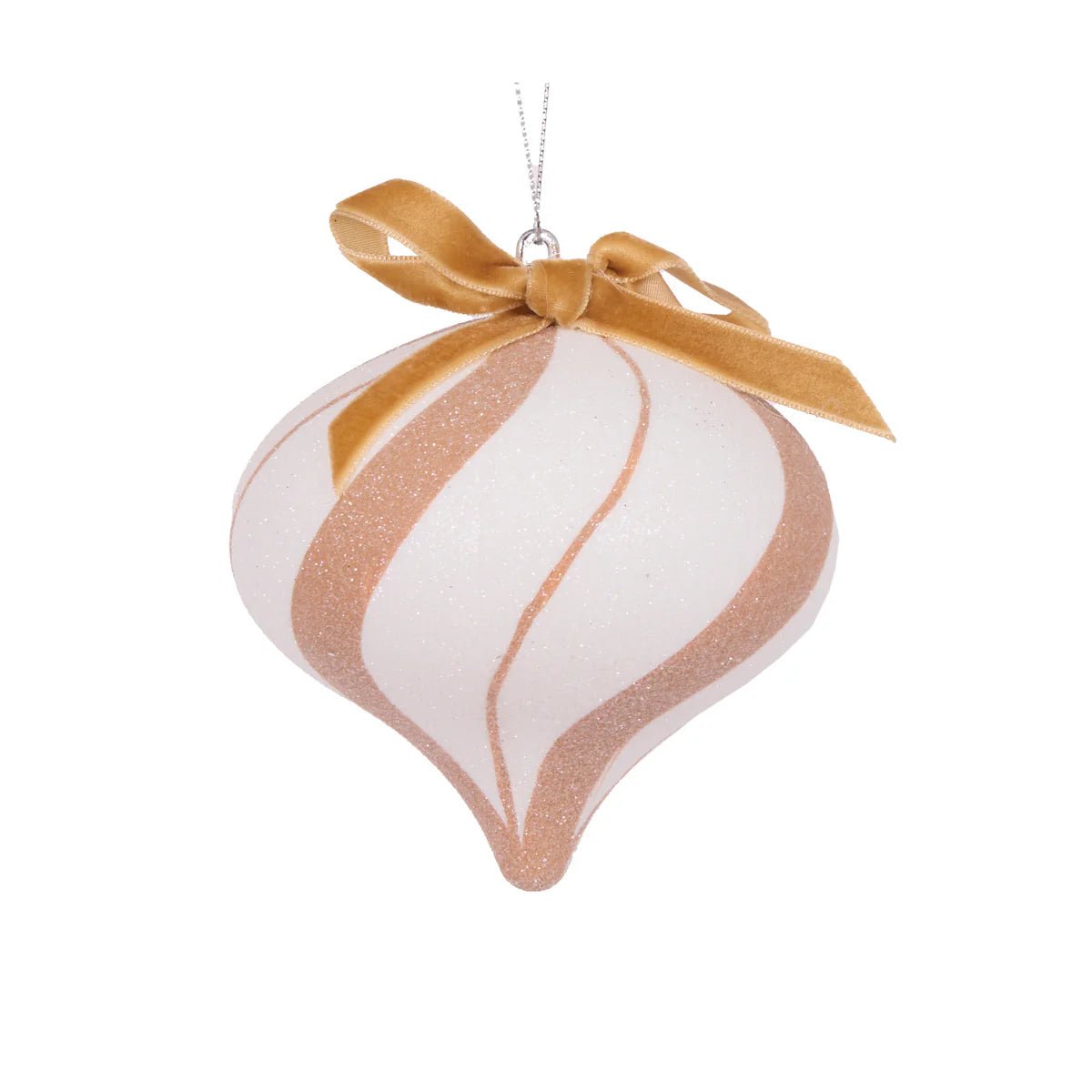 WHITE GINGERBREAD SWIRL ONION BAUBLE - Pure Apotheca