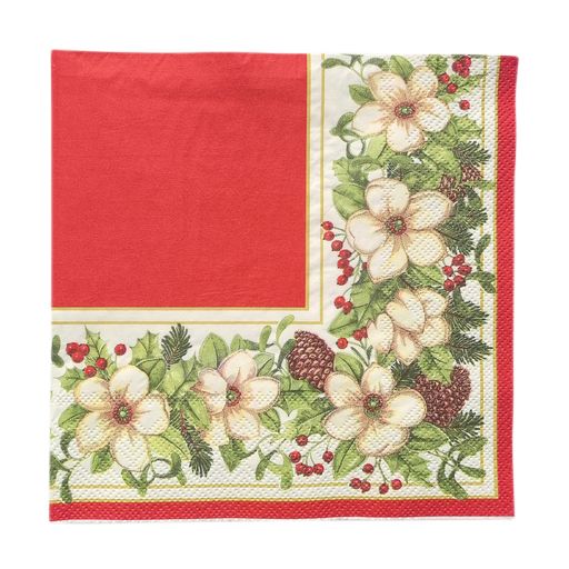 White Poinsettia Paper Napkin 20Pk - Pure Apotheca