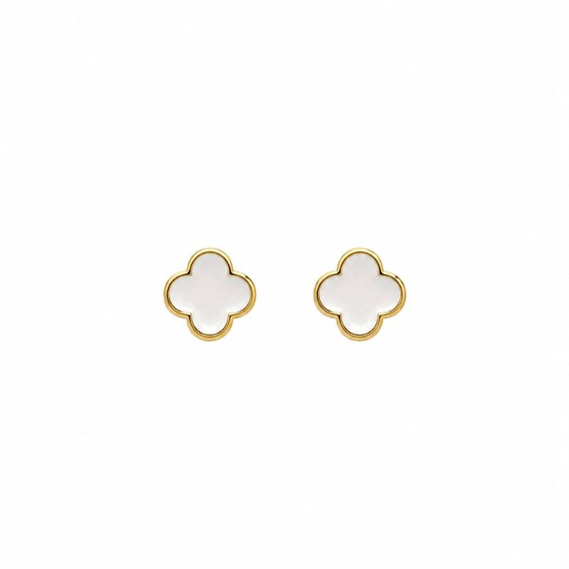 White Resin Felice Studs - Pure Apotheca