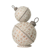 Whitewashed Star Embossed Bauble Stack Metal 58cm - Pure Apotheca