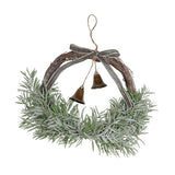 Wicker & Fern Wreath with Hanging Bells - Pure Apotheca