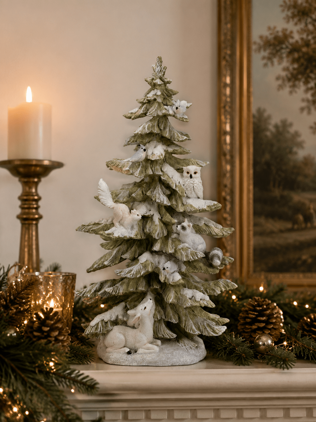 Winter Forest Tree with Animals 41cm - Pure Apotheca