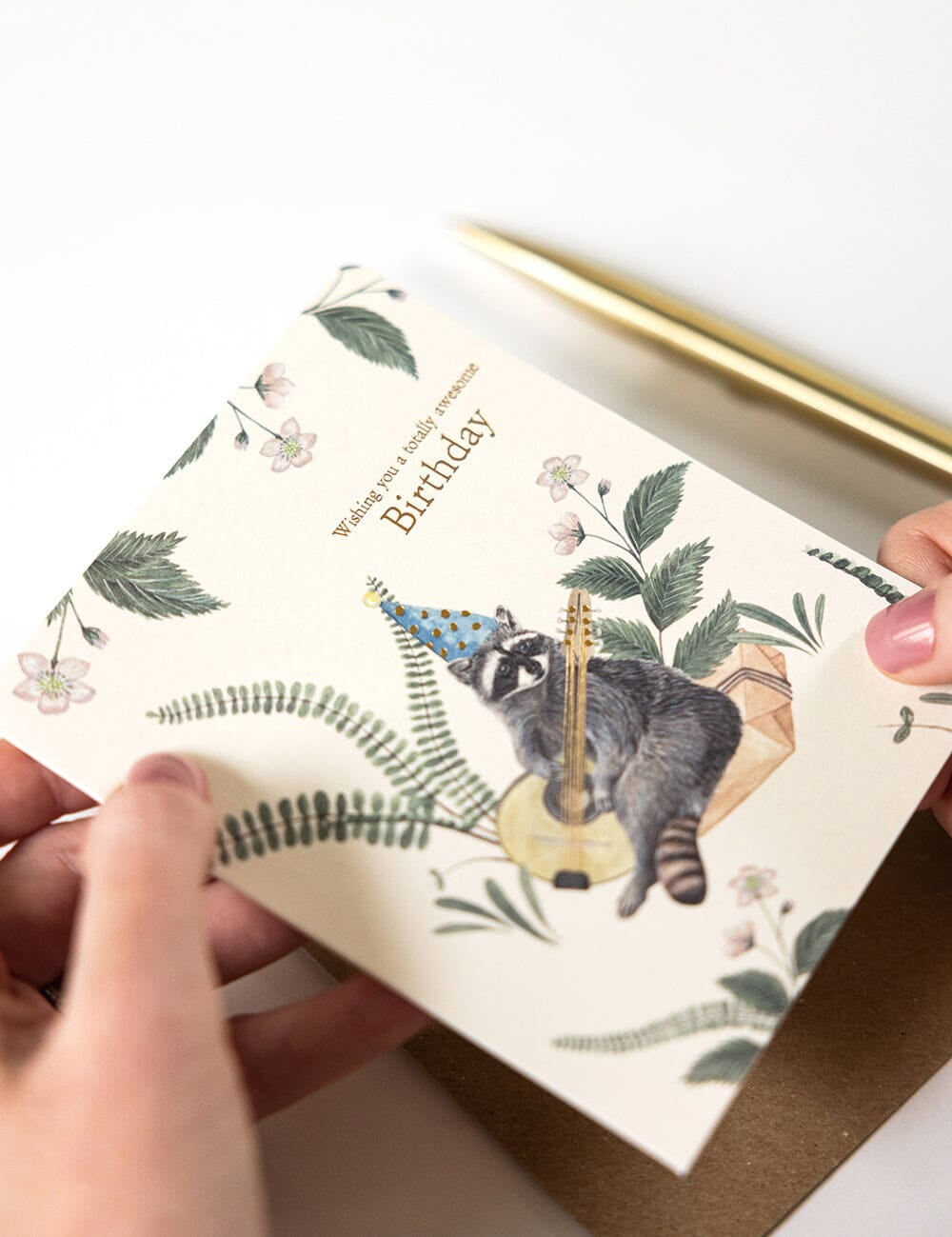 Wishing you a Totally Awesome Birthday Racoon Card - Pure Apotheca