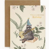Wishing you a Totally Awesome Birthday Racoon Card - Pure Apotheca