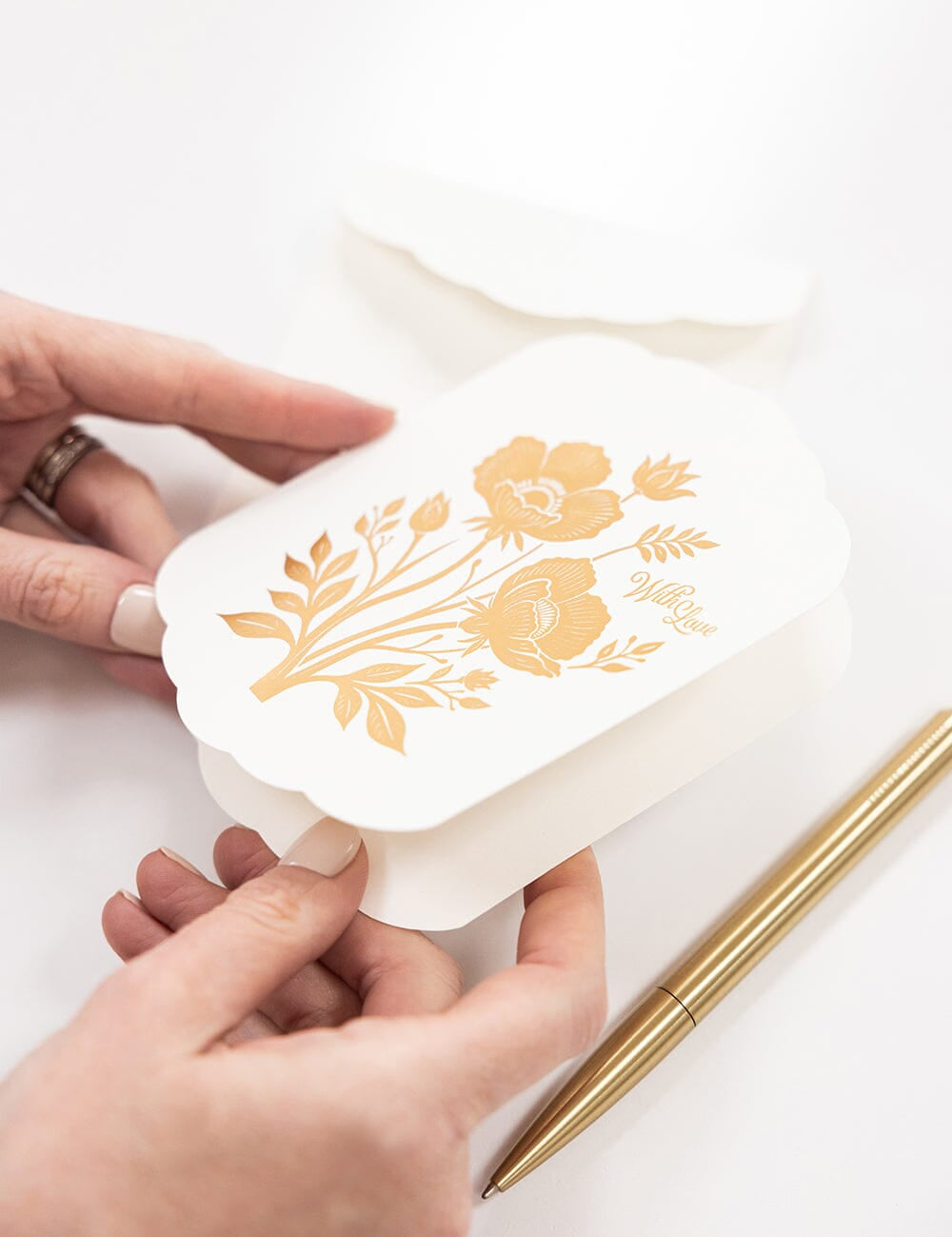 With Love Scallop Card - Pure Apotheca