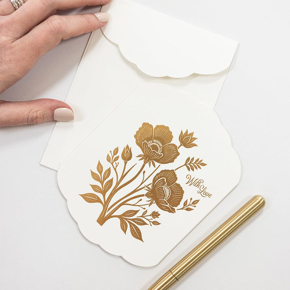 With Love Scallop Card - Pure Apotheca