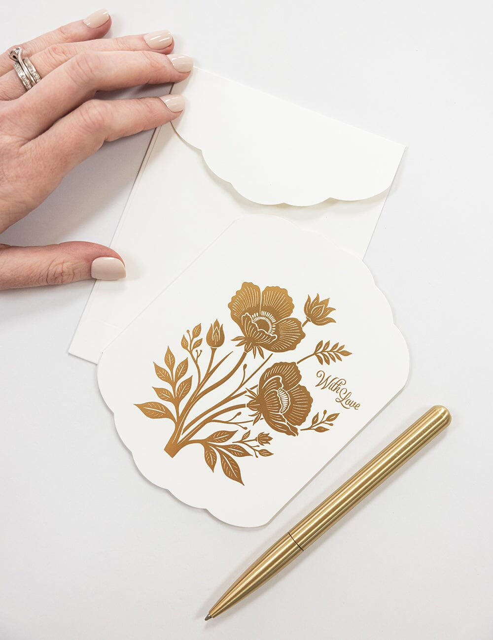 With Love Scallop Card - Pure Apotheca