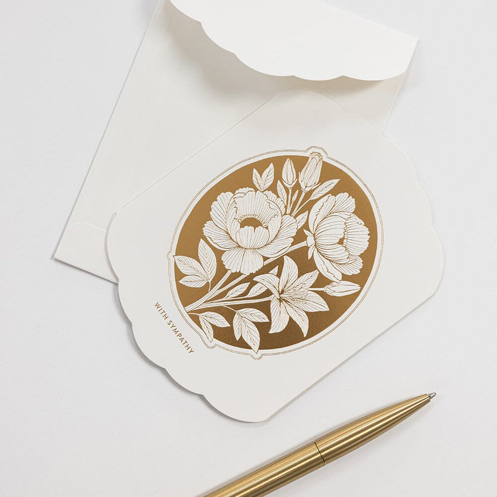 With Sympathy Scallop Card - Pure Apotheca