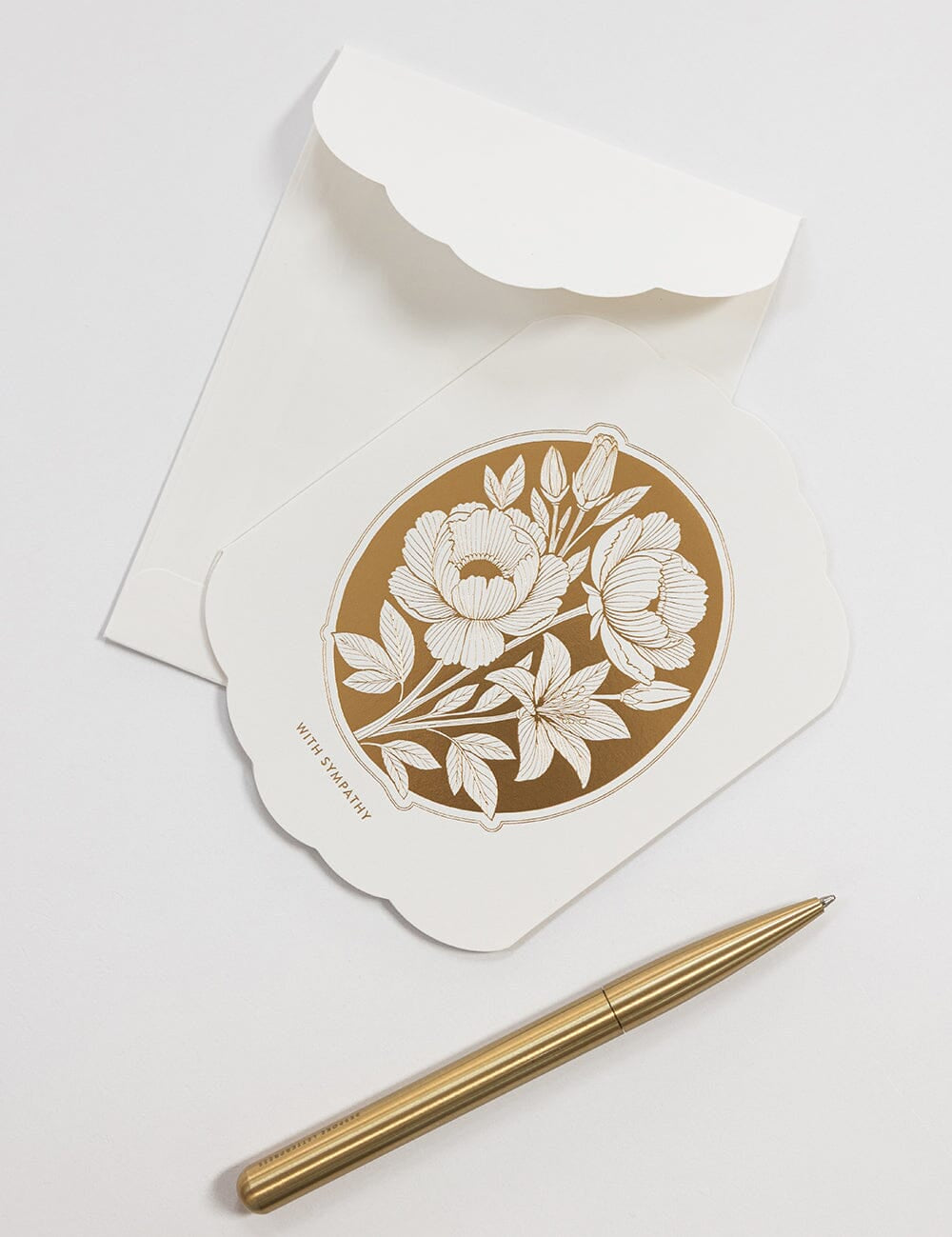 With Sympathy Scallop Card - Pure Apotheca