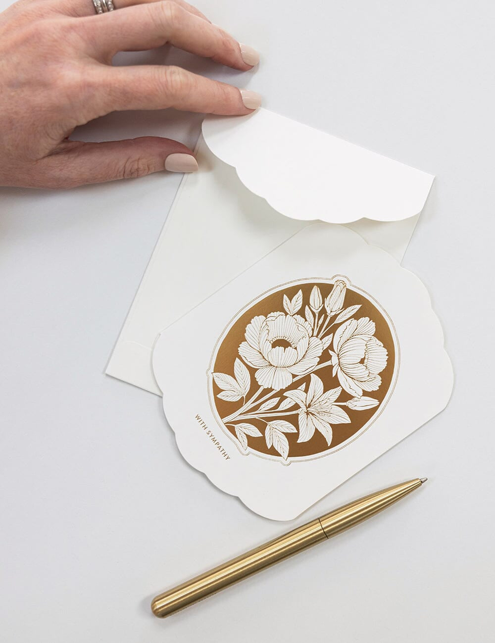 With Sympathy Scallop Card - Pure Apotheca