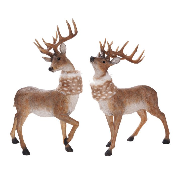 WOODLAND NATURAL DEER WITH FUR SCARF 2ASS - Pure Apotheca