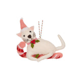 WOOL CREAM CAT WITH CANDY CANE - Pure Apotheca