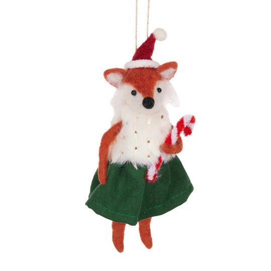 WOOL FOX WITH CANDY CANE - Pure Apotheca