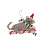 WOOL GREY CAT WITH CANDY CANE - Pure Apotheca