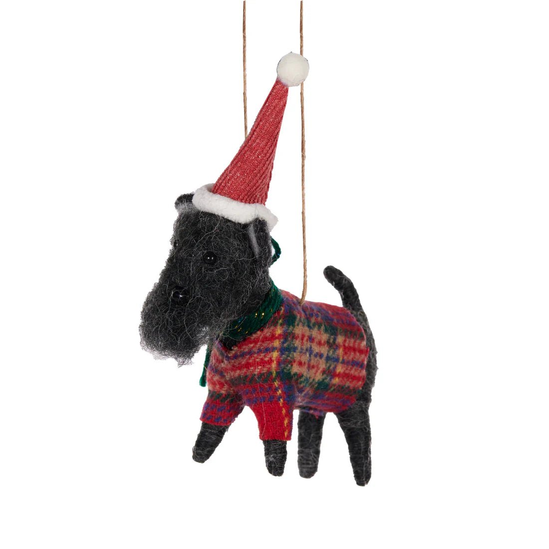 WOOL SCHNAUZER WITH SANTA HAT - Pure Apotheca