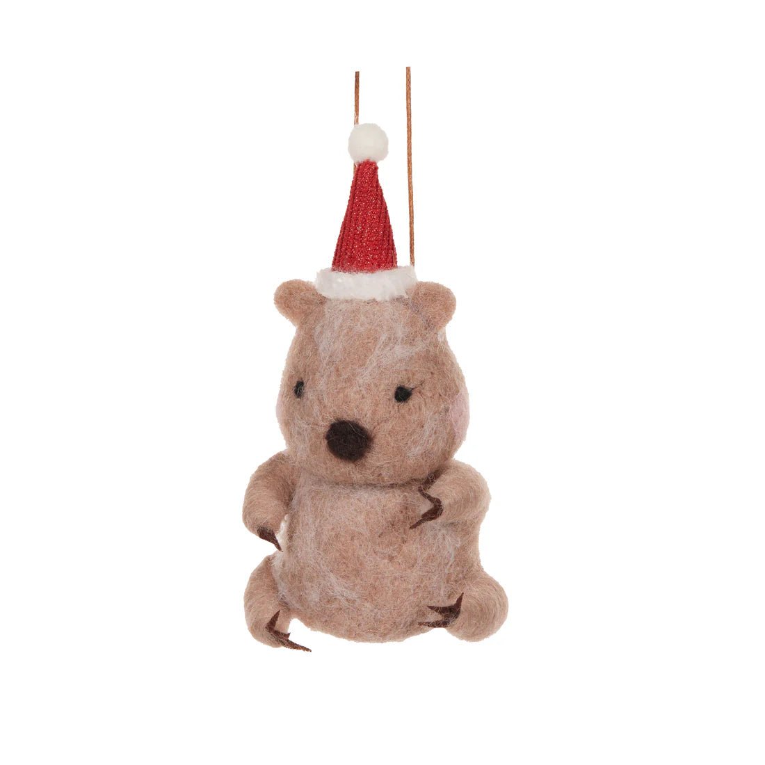 WOOL WOMBAT WITH SANTA HAT - Pure Apotheca