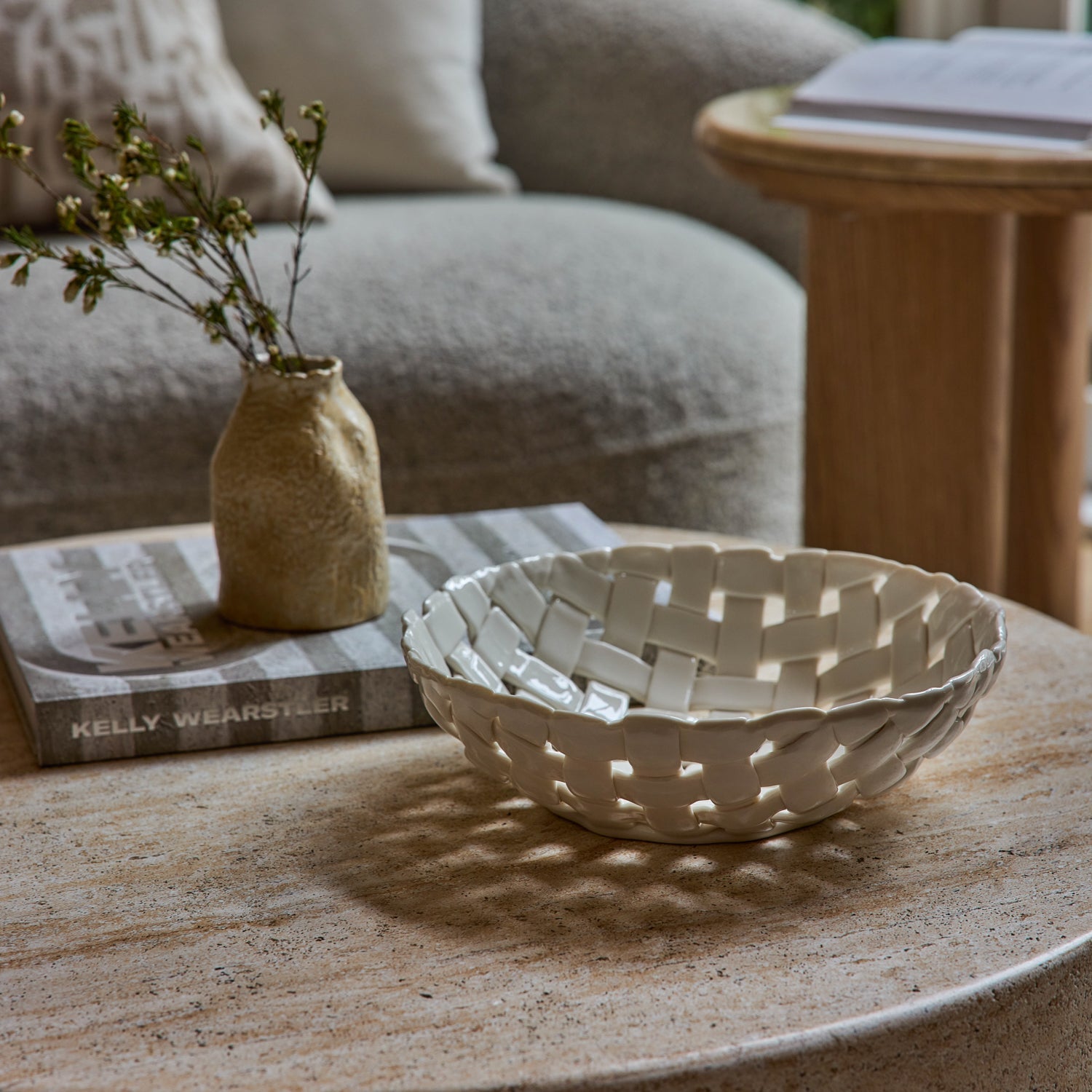 WOVEN CERAMIC WHITE BOWL - Pure Apotheca