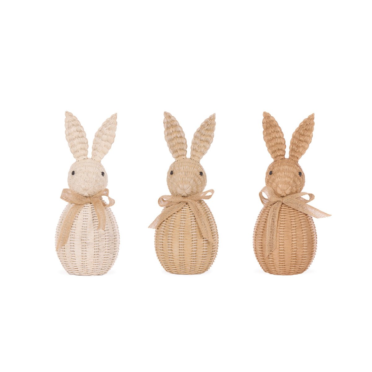 WOVEN RABBITS WITH BOW - 3 ASST - Pure Apotheca