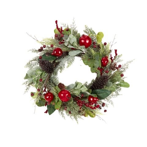 Wreath w/Berries Foam 66cm Red/Green - Pure Apotheca