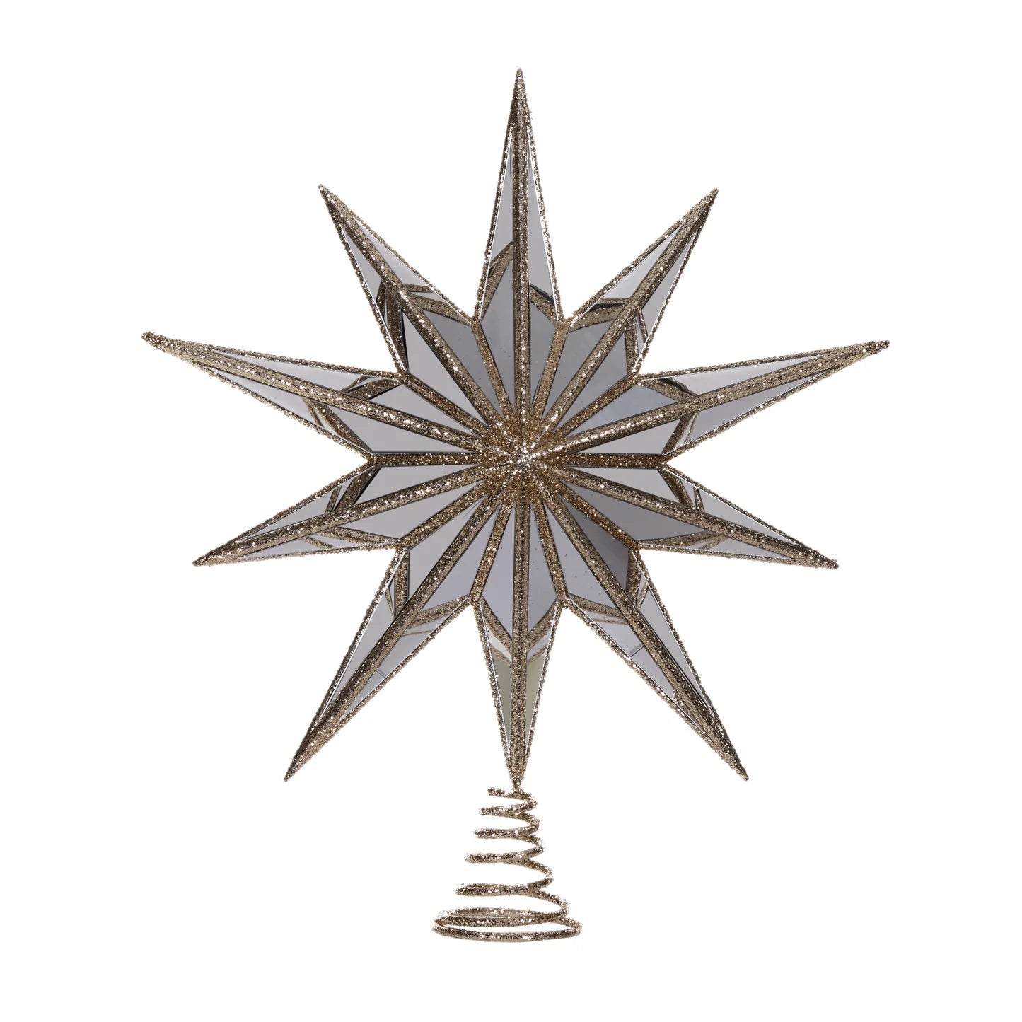 XL 10 POINT MIRRORED TREE TOPPER STAR CHAMPAGNE - Pure Apotheca