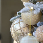 XL CHAMPAGNE GLITTERED LATTICE BAUBLE - Pure Apotheca