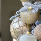 XL CHAMPAGNE GLITTERED LATTICE BAUBLE - Pure Apotheca
