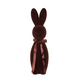 XL FLOCKED RABBIT WITH BOW BROWN - Pure Apotheca