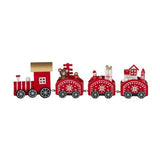 Xmas Train Wood 25x3x6cm Red - Pure Apotheca