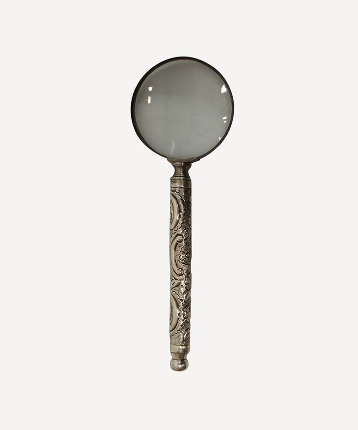 Embossed Antique Silver Magnifying Glass - Pure Apotheca