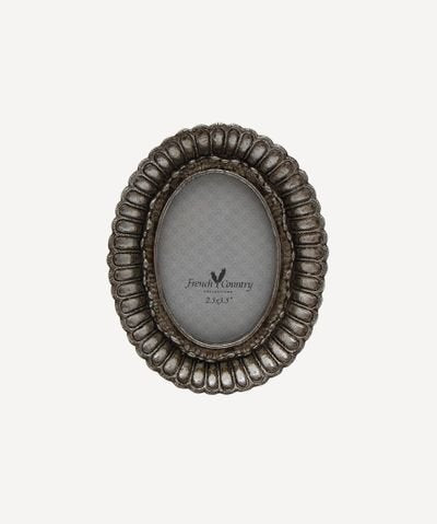 Fanned Oval Photo Frame Pewter Finish 2.5x3.5" - Pure Apotheca