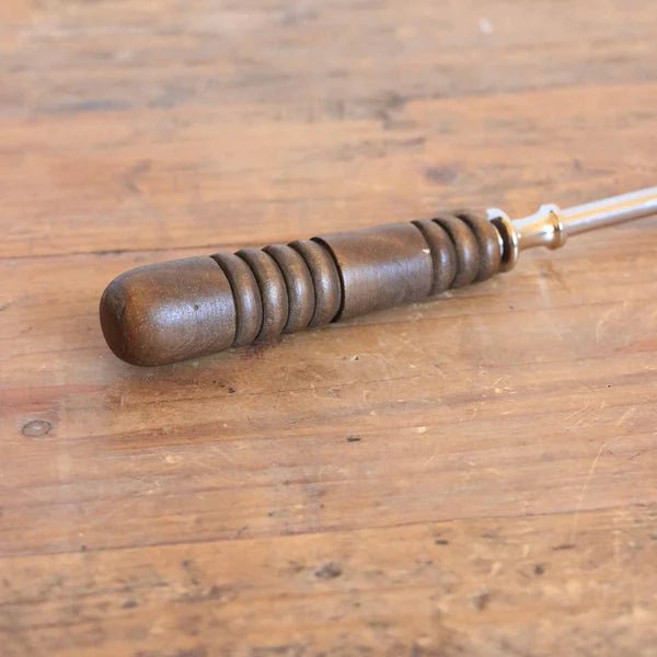 Long Shoe Horn Nickel Finish with Wooden Handle - Pure Apotheca