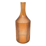 Nova Glass Ribbed Bottle Vase Tangerine - Pure Apotheca