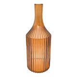 Nova Glass Ribbed Bottle Vase Tangerine - Pure Apotheca