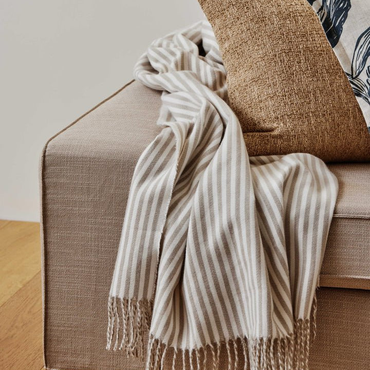 Sunday Grey Stripe Throw 160x200cm - Pure Apotheca